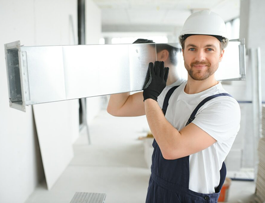 FreshFlow Duct Chimney person carring air duct metal