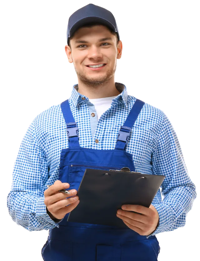 Air Duct Cleaning Stamford CT technician holding list